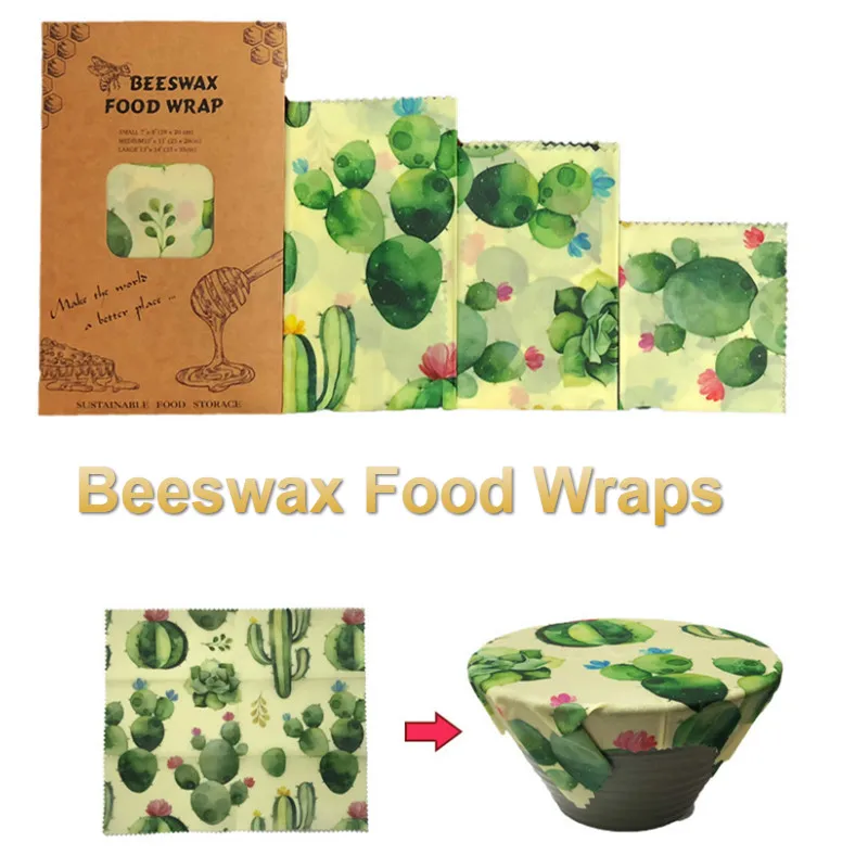 Многоразовые Beeswax обертывания для пищевых продуктов Экологичные обертки