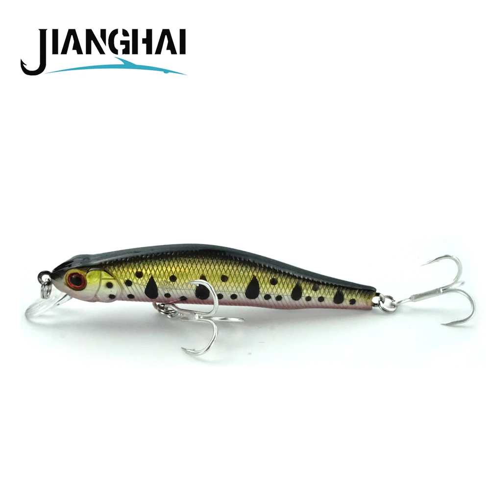 

JIANGHAI glistening Minnow Laser 3D Eye Wobbler Fishing Lure 8cm 8.3g Swimbait Crazy Wobble crankbait Swimming Bait Fishing LM3
