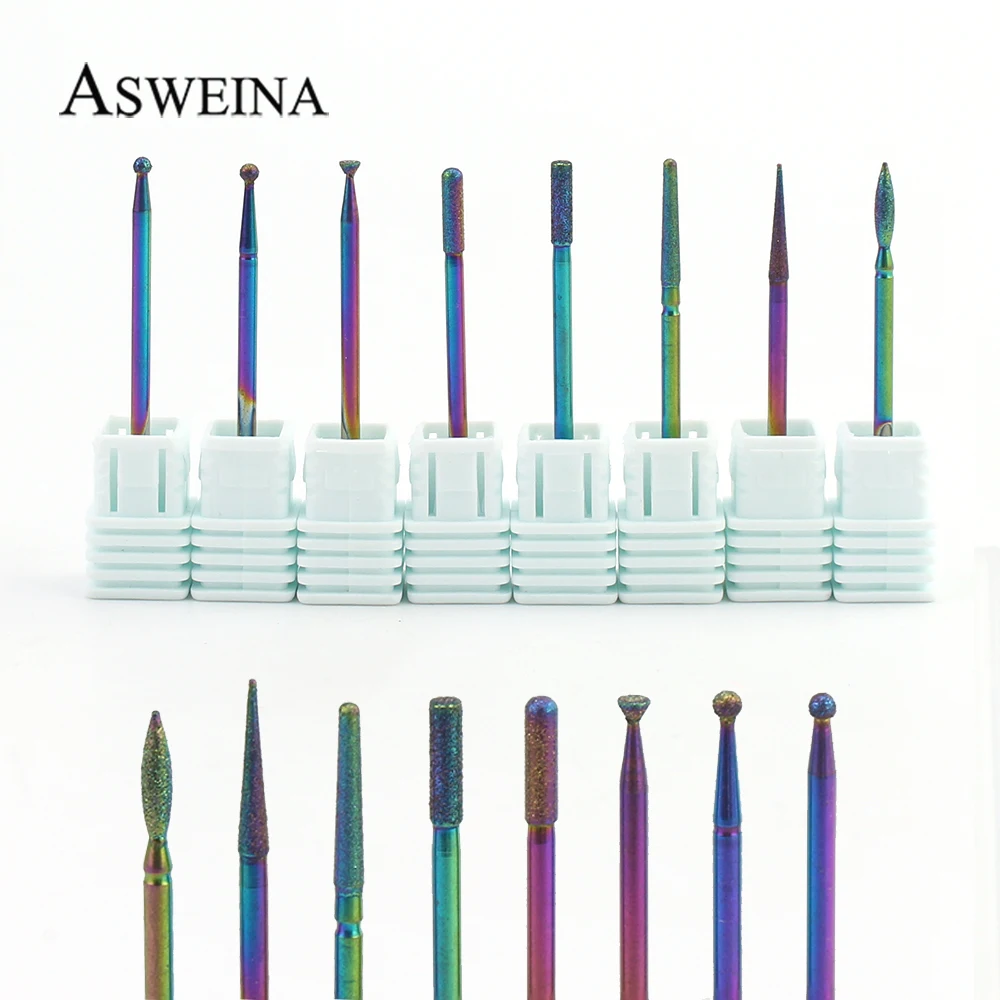 1 шт. Алмазная фреза радужная для ногтей сверло маникюра шлифовальный станок