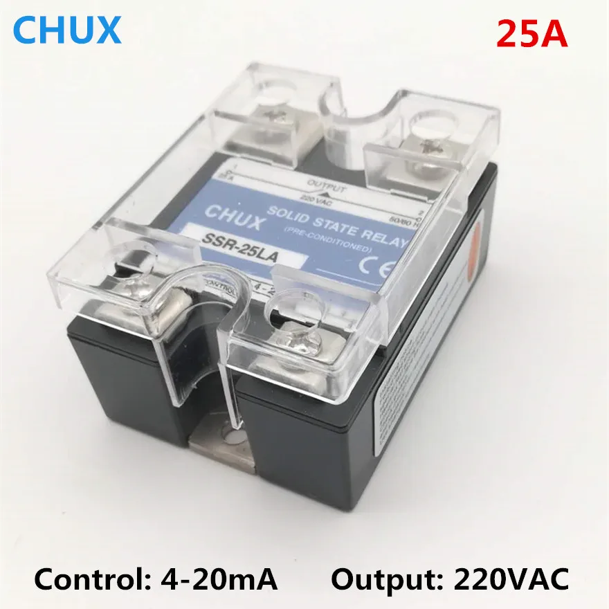 Твердотельное реле CHUX 4-20 мА 10 А 25 регулятор напряжения быстрое Однофазное SSR 220 В