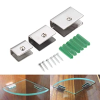 4pcs stainless steel square clamp holder bracket clip for glass shelf handrails silver 3 sizes wscrews glass shelf handrails