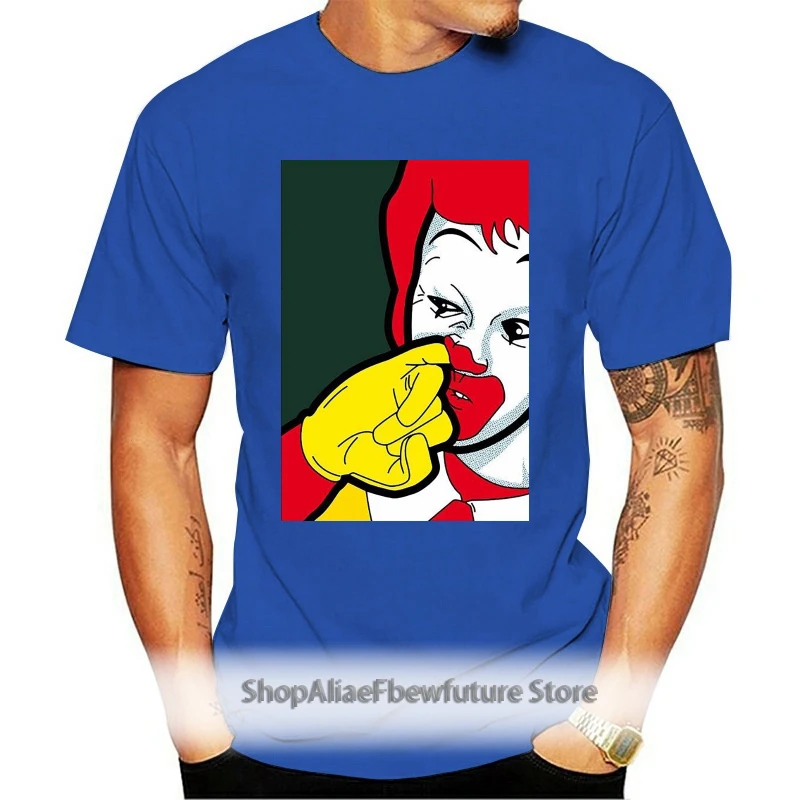 Ronald mcс Дональдом носом клоуном карикатура забавная Мужская футболка в стиле поп