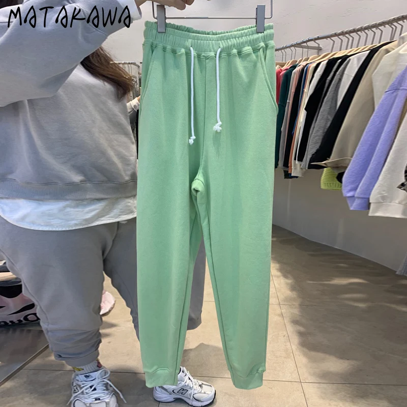 Женские шаровары MATAKAWA на шнурке карамельных цветов слаксы джоггеры женские