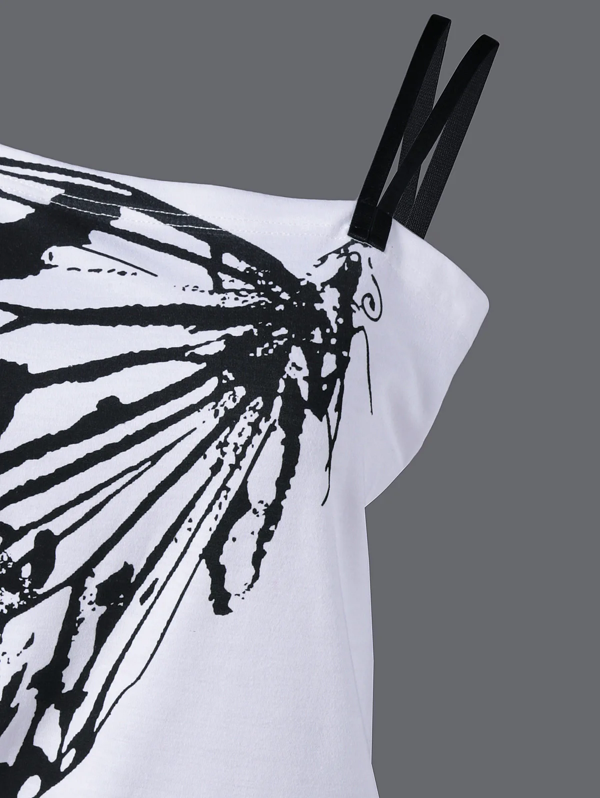 

Summer Sling Tshirts for Womens Retro Butterfly Pattern Short sleeve Casual Summer Tops Clothes Female Harajuku Leisure Shirts