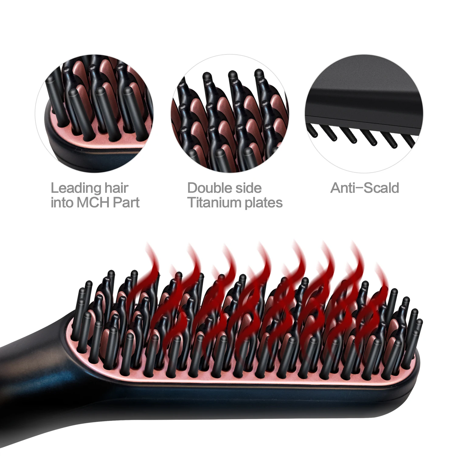 3 in 1 Multifunctional Hair Comb Brush Beard Straightener Straighten Straightening Curler Quick Styler | Красота и здоровье