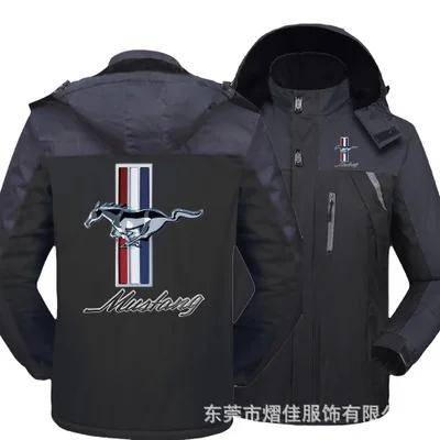 

2021 Winter Jacket Men for Mustang logo Thick Velvet Warm Coat Male Windproof Hooded Outwear Casual Mountaineering Overcoat C