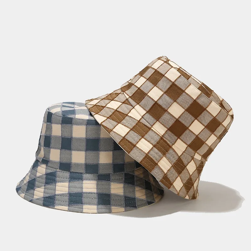 

Кепка унисекс для отдыха на открытом воздухе, Литературная пляжная шапка от солнца в клетку, двусторонняя, для путешествий, летняя