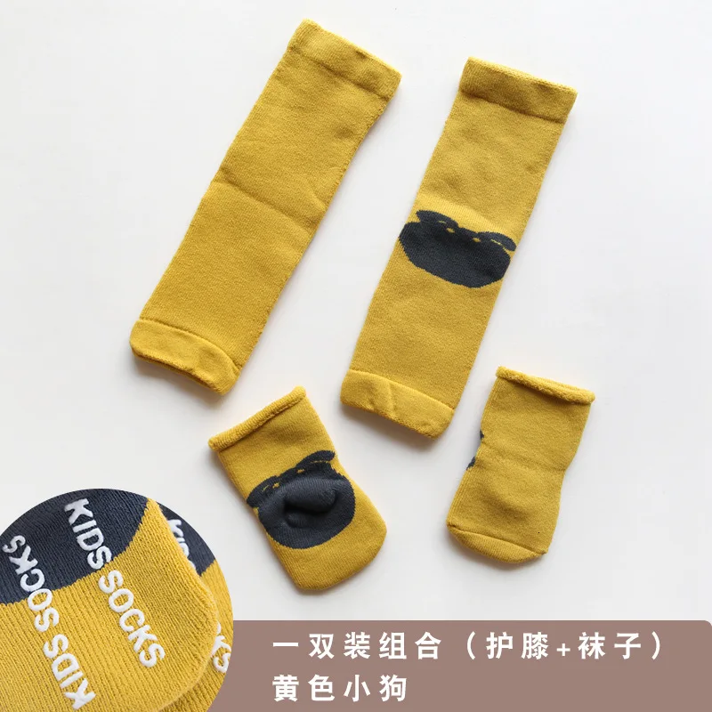 Утепленные детские наколенники носки костюм для малышей учатся ходить