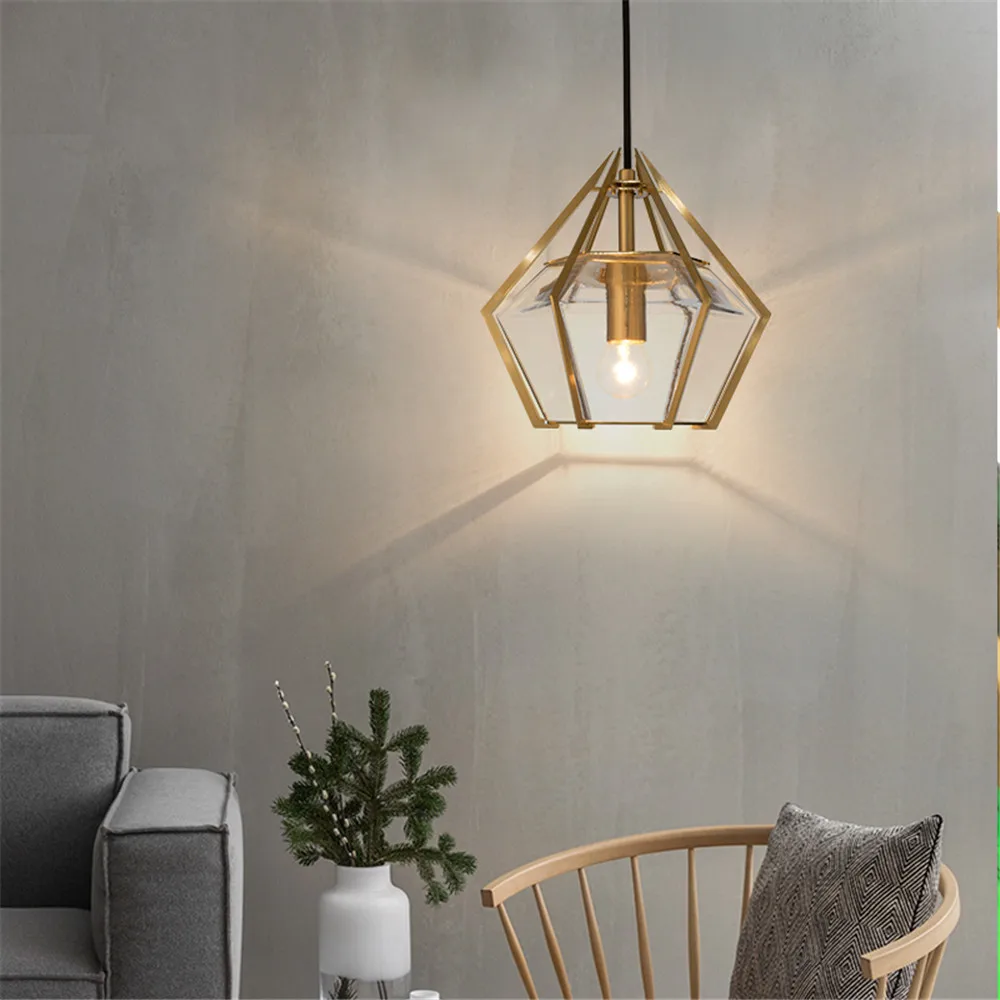 Подвесной светильник из цветного стекла в скандинавском стиле светодиодный