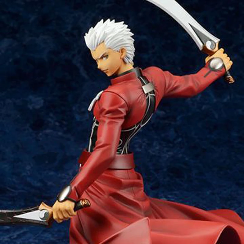 

26cm Fate/stay Night UBW Archer Anime ActionFigure Heroic Guardian Shiro Interchangeable Head PVC Collection Model Doll Toy Gift