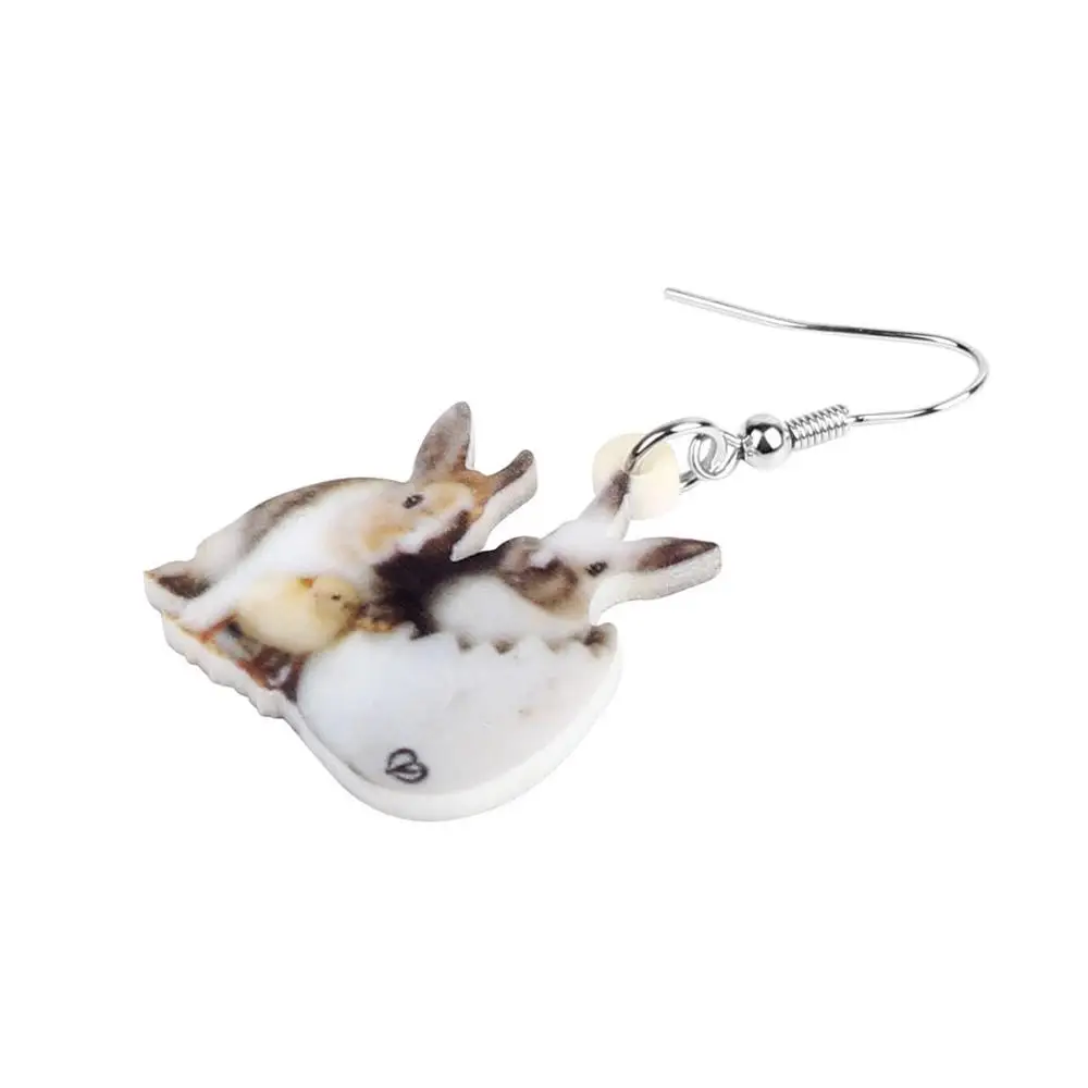 WEVENI Acrylic Easter Eggs Hare Rabbit Bunny Pet Earrings Animal Dangle Drop Jewelry For Women Girl Classic Praty Gift Accessory | Украшения