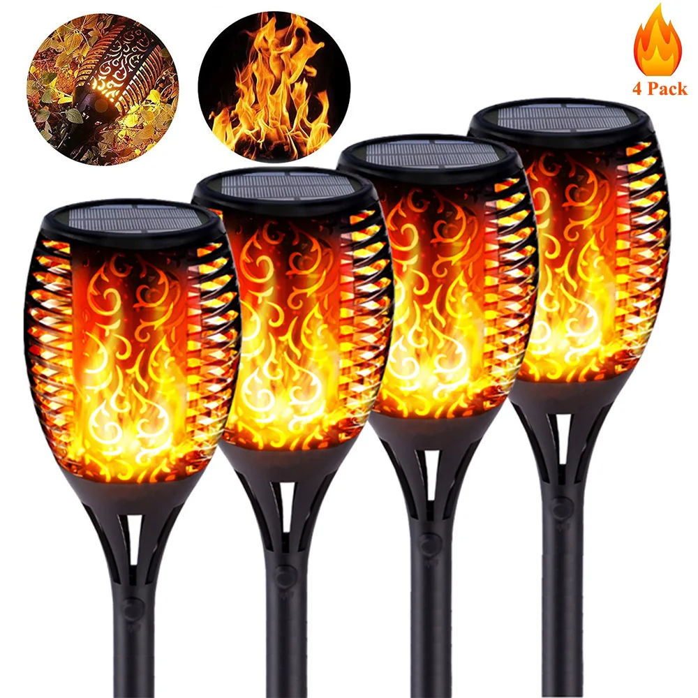 

33/51/96 LED Solar Flame Effect Light Outdoor Led Solar Garden Light Flickering Flame Torches Lamp for Courtyard Garden Balcony