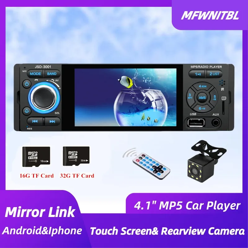 

Автомагнитола LTBFM JSD3001, стерео-система с 4 "сенсорным экраном, Bluetooth, разъемом MirrorLink, MP5, USB/MP3/TF разъемом, Типоразмер 1 Din