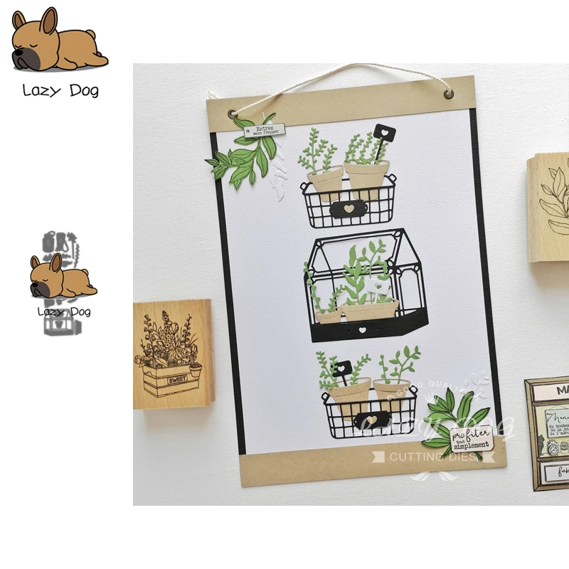 Металлические Вырубные штампы в горшке для растений искусственное украшение