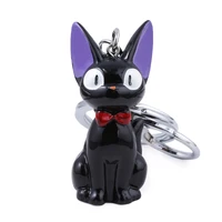 kikis delivery black cat service miyazaki hayao keychain pendant keyring jewelry men and women car key chain accessories