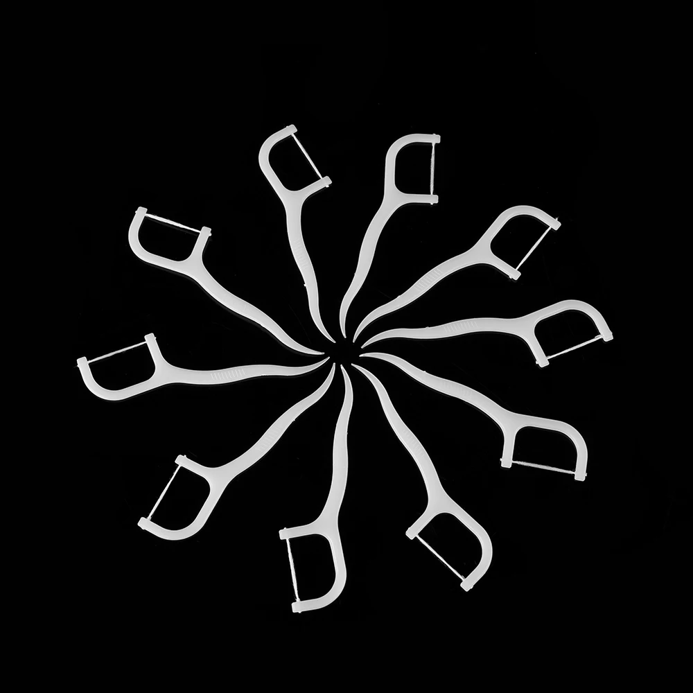 100 шт. зубная нить Палочки населенных пунктах в катушке плоских проволочных