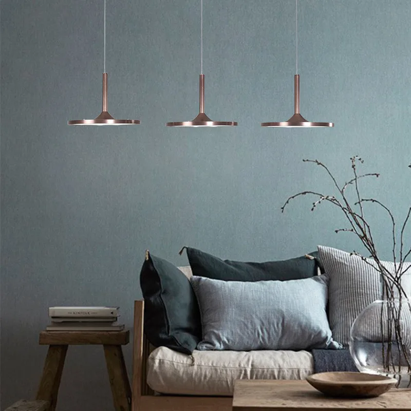 

Black \\ Brown Modern LED Dining Room Chandeliers Simple Round Living Room Restaurant Bar Cafe Bedroom Study Light Free Shipping