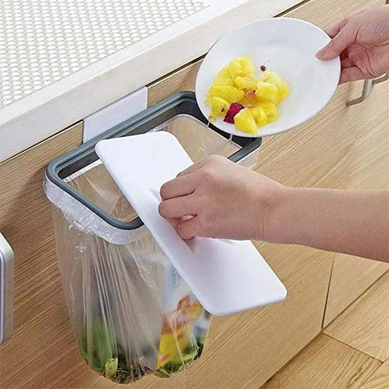 

Hanging Trash Garbage Bag Holder Kitchen Bathroom Hanging Holders Cabinet Kitchen Trash Bag Storage Rack Kitchen Accessories