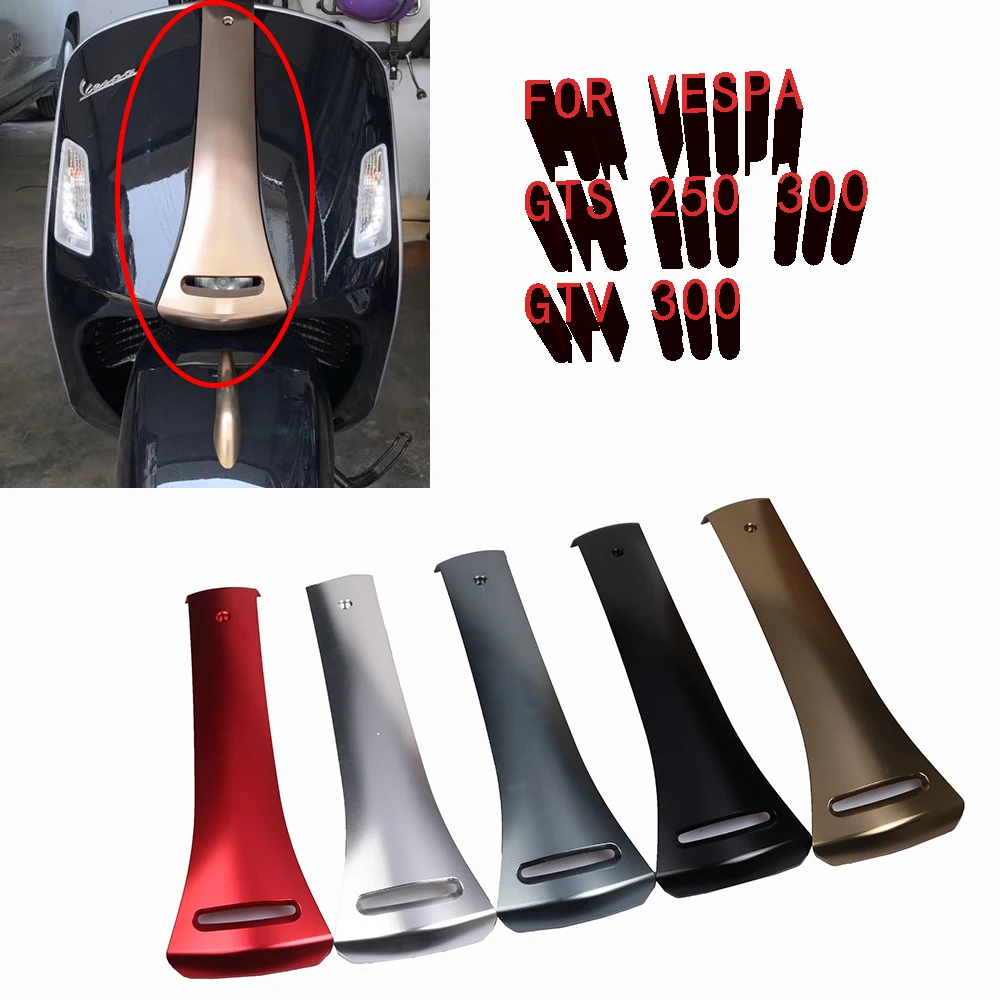 

For VESPA GTS 250 300 GTV 300 front horn cover small panel long tie Front Head Fairing Cover Motorcycle CNC Aluminum Accessories