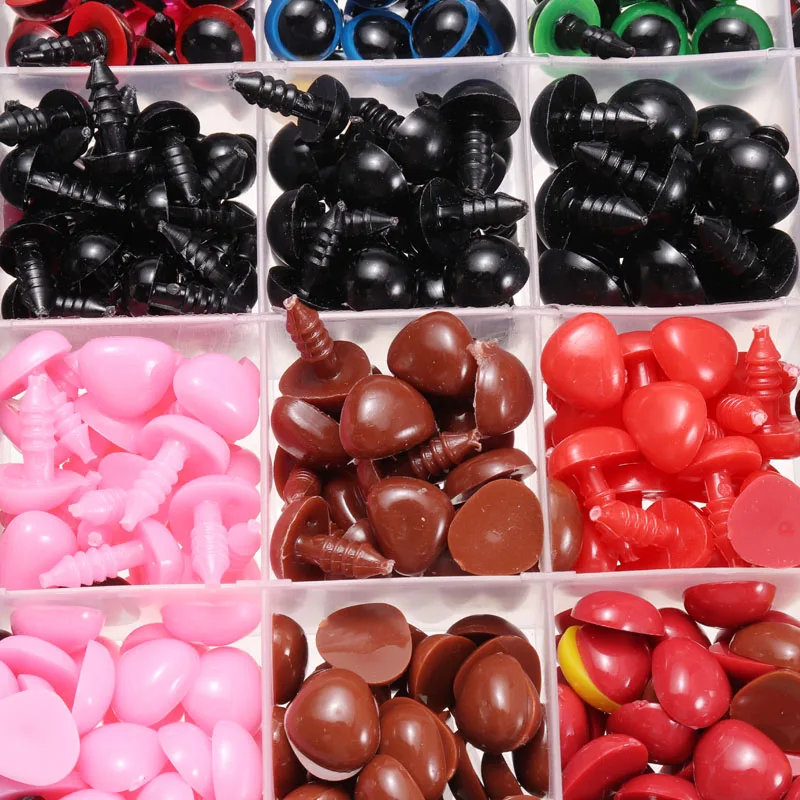 

1040Pcs Safety Eyes Noses Washers Toy Doll DIY Making Plastic 6-14mm Eyes Noses Animal Toy Crafts Colorful Dolls Accessories