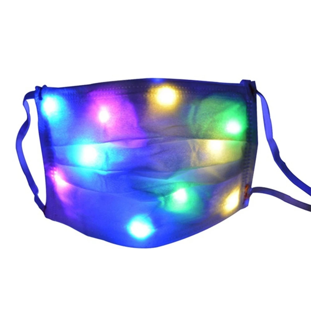 

Halloween Xmas Colorful Led Flashing Light Up Party Mask USB Rechargeable Luminous Fiber Optic Glowing Cosplay Party Face Mask