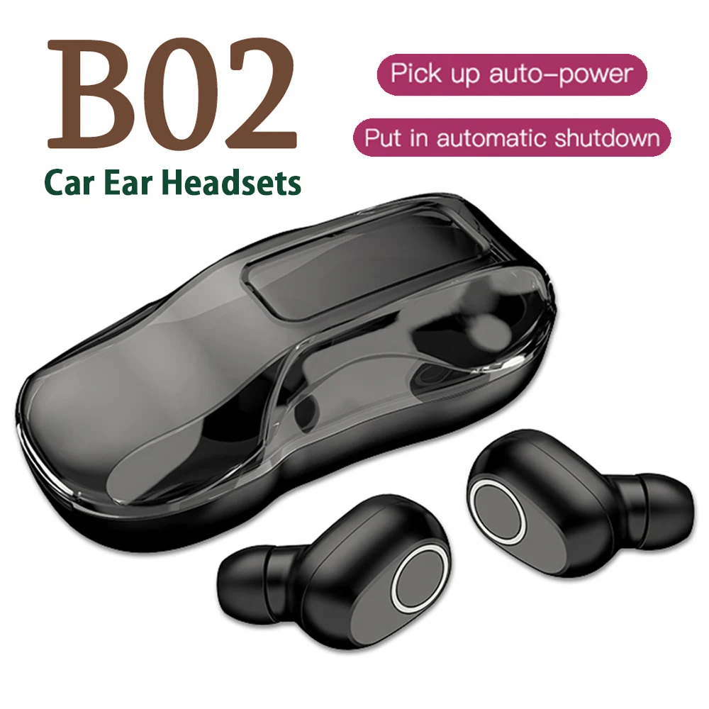 

TWS B02 Wireless fone Bluetooth Earphones Music Gaming Handfree Headphones Car Ear Headset with Microphone for All Smart Phone