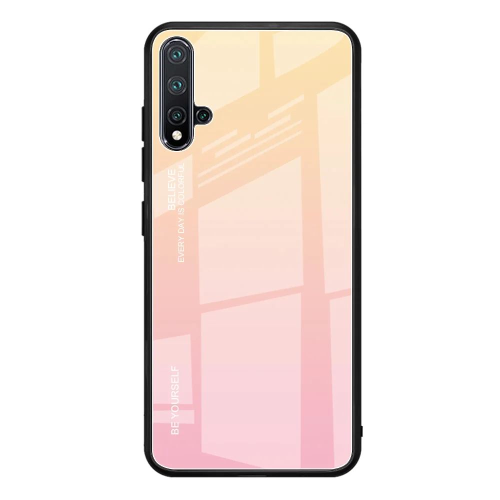 1 Чехол из закаленного стекла с градиентом Aurora для huawei Nova 5T 5 5i Pro Honor 20 Pro P20 Lite Y9 Prime mate 30 20 Lite 8X Max - Цвет: 1