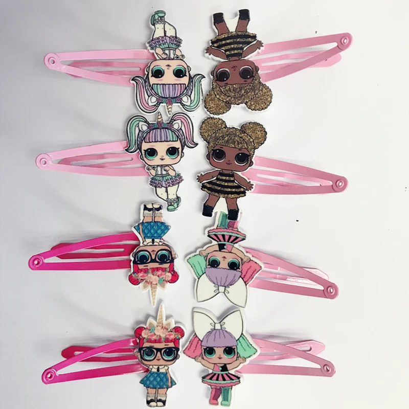 100Pcs Newborn Headband Kids Hair Accessories Headwear Mickey Hairpins Cartoon Mermaid Horse Rainbow Clip for Girl | Детская одежда и