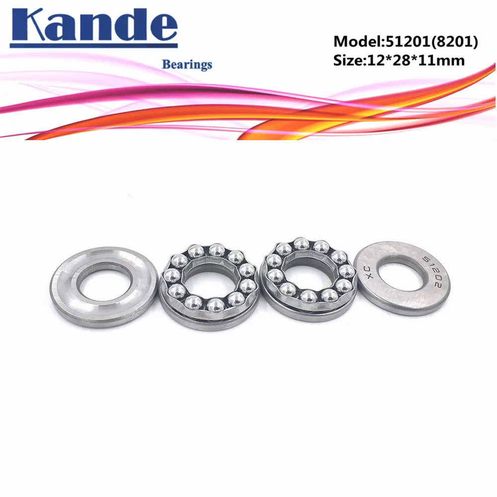 Подшипник Kande 51201 8201 12x28x11 4 шт. плоский упорный шариковый подшипник Осевой Упорный