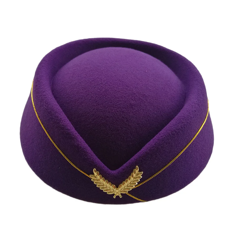 Осень Зима авиакомпания шапочка стюардессы Имитация шерстяная Униформа самолет