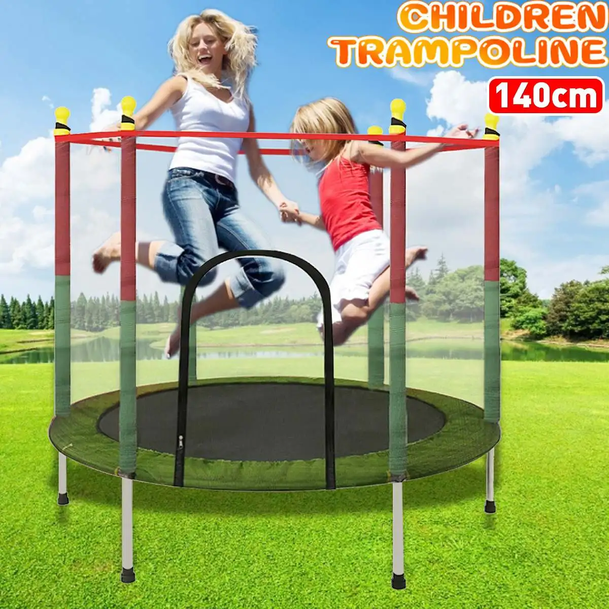 

140cm 55inch Trampoline with Enclosure For Child Foldable Design, Indoor&Outdoor Exercise, Jumping Bed for kids Children Toy