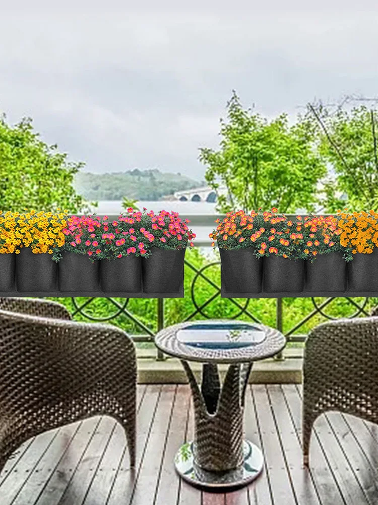 

6 Pockets Plant Grow Bags Non-woven Plant Bag Planting Bag Plant Nutrition Bag Felt Plant Bag Growing Planter Planting Pot