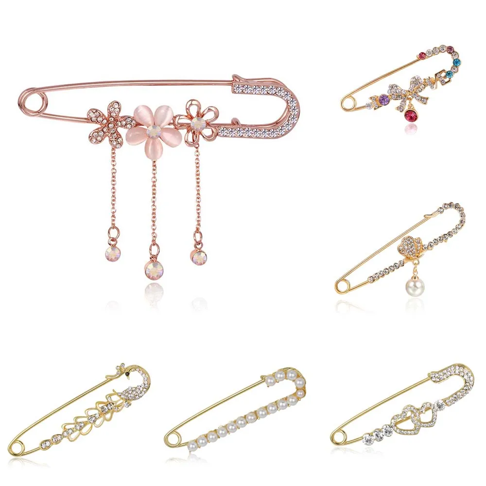 1 шт. большой размер подвеска очаровательные булавки для хиджаба женщин Павлин