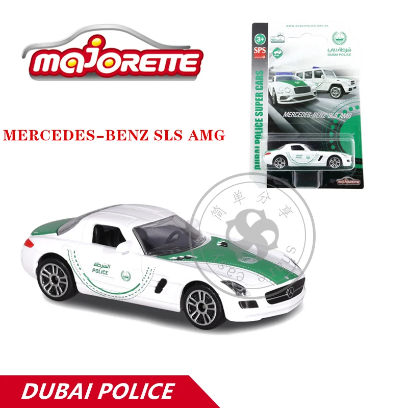 

Majorette 1/64 DUBAI POLICE SUPER Cars MERCEDES-BENZ SLS AMG Hot Pop Kids Toys Motor Vehicle Diecast Metal Model