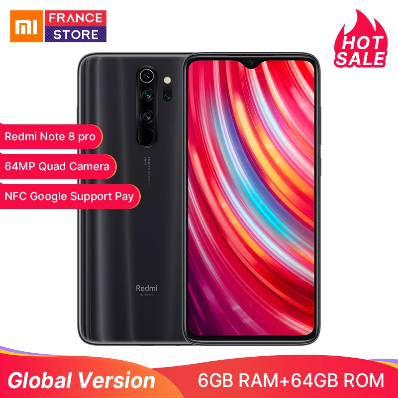 Смартфон Xiaomi Redmi Note 8 Pro с глобальной версией 6 ГБ 64 Восьмиядерный процессор MTK Helio