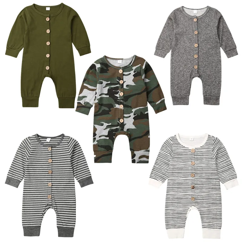 Хлопковый комбинезон для новорожденных мальчиков и девочек от 0 до 18 месяцев