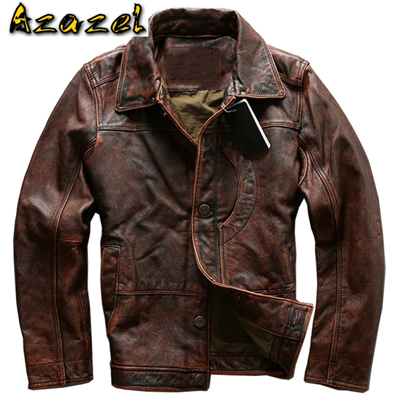 

Куртка мужская из натуральной телячьей кожи, пальто в Европейском стиле, локомотивная русская версия, пальто из натуральной кожи, A562