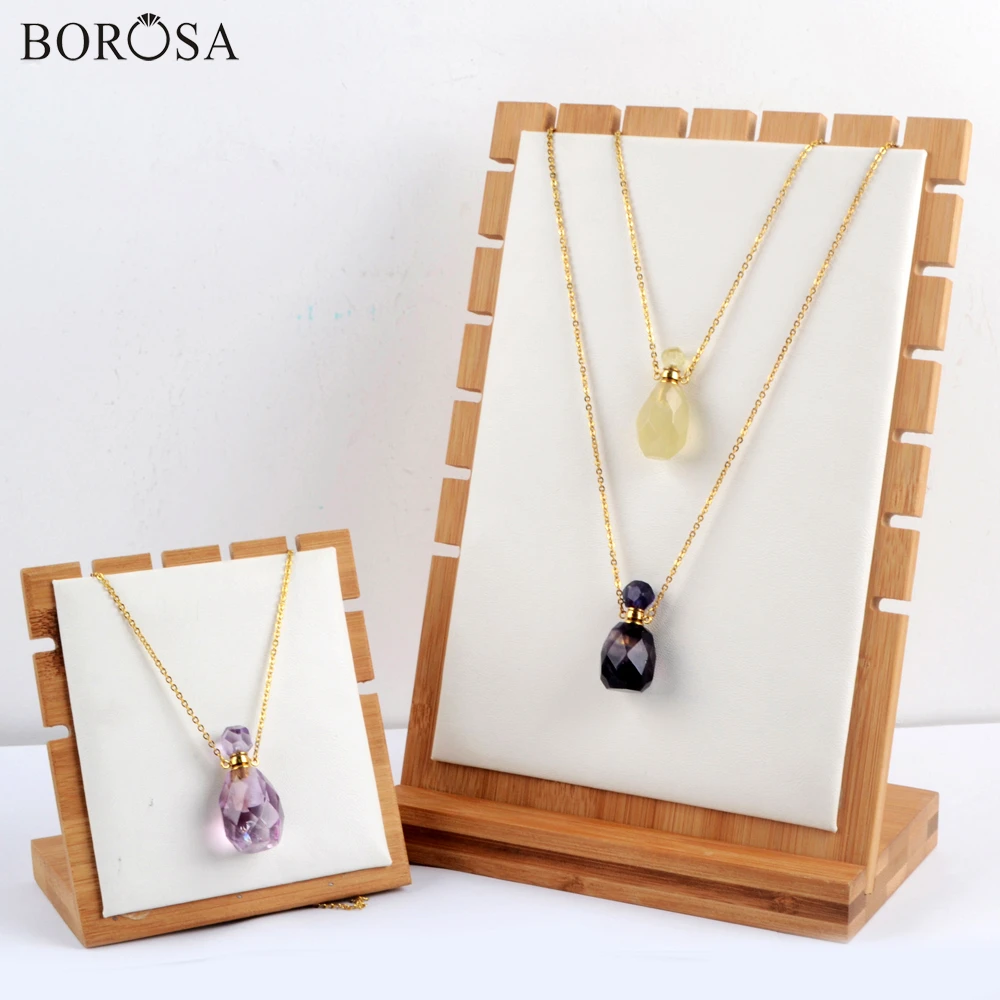 3 шт. 19 дюймов камни подвеска в виде бутылочки парфюма колье диффузор длинная