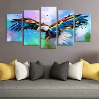 5pcs diamond painting 5d colourful eagle cross stitch embroidery animal full drill square rhinestones diy handmade gift 5 pieces