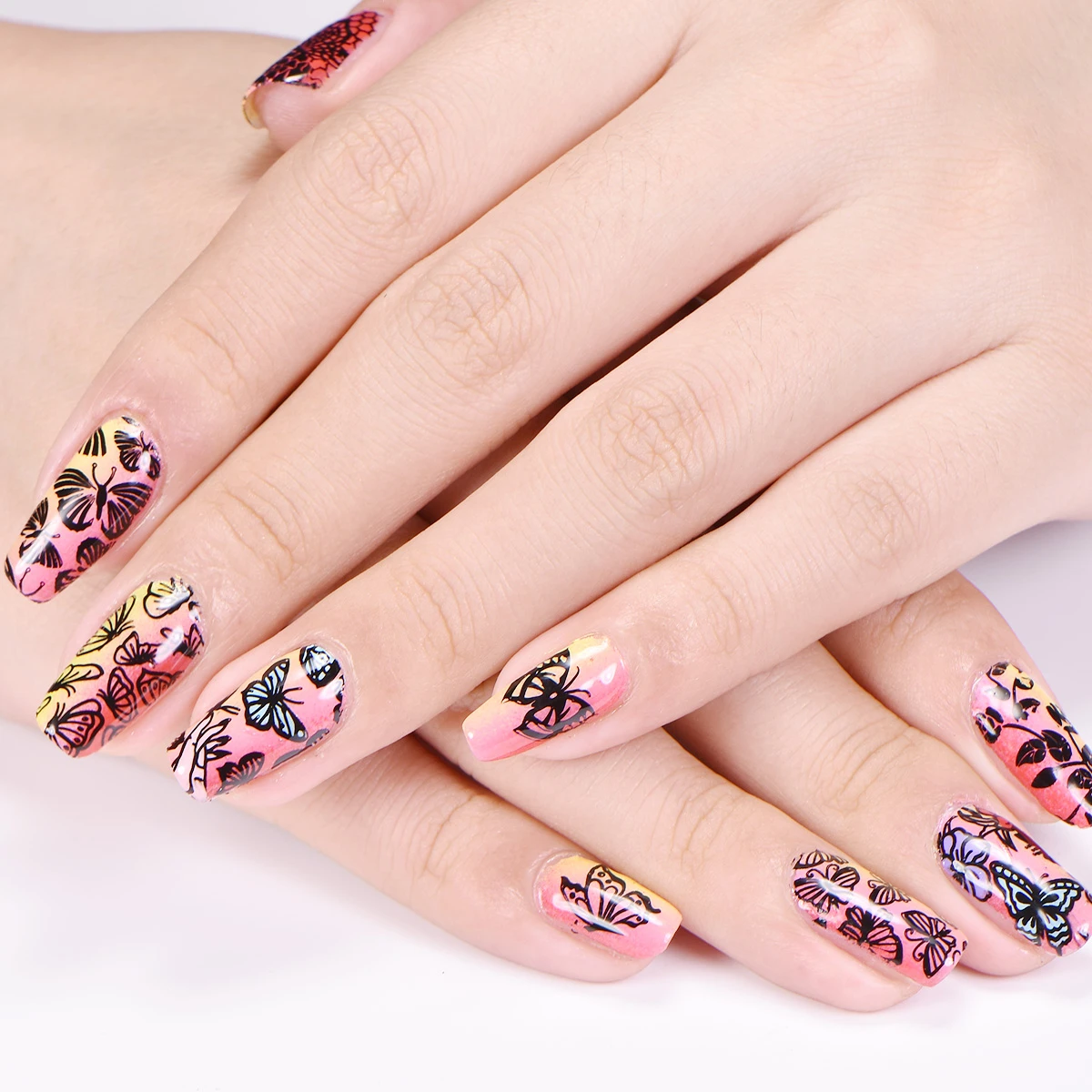 BEAUTYBIGBANG пластина для штамповки ногтей 6*12 см прямоугольник цветок бабочка Тема аксессуары для дизайна ногтей шаблон инструмент шаблон для печати форма