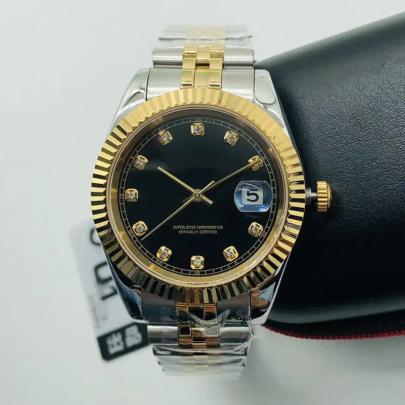 

2021 New Automatic Mechanical Watch Big Magnifier 41mm Stainless steel Sapphire Mens Watches Wristwatches Siler Gold Luminous