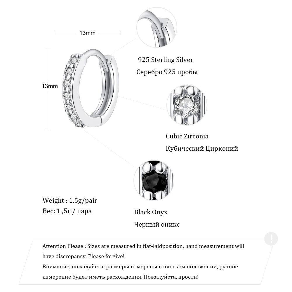 SUPERWEAR маленькие обручи серьги с камнями 925 пробы металлический браслет черный