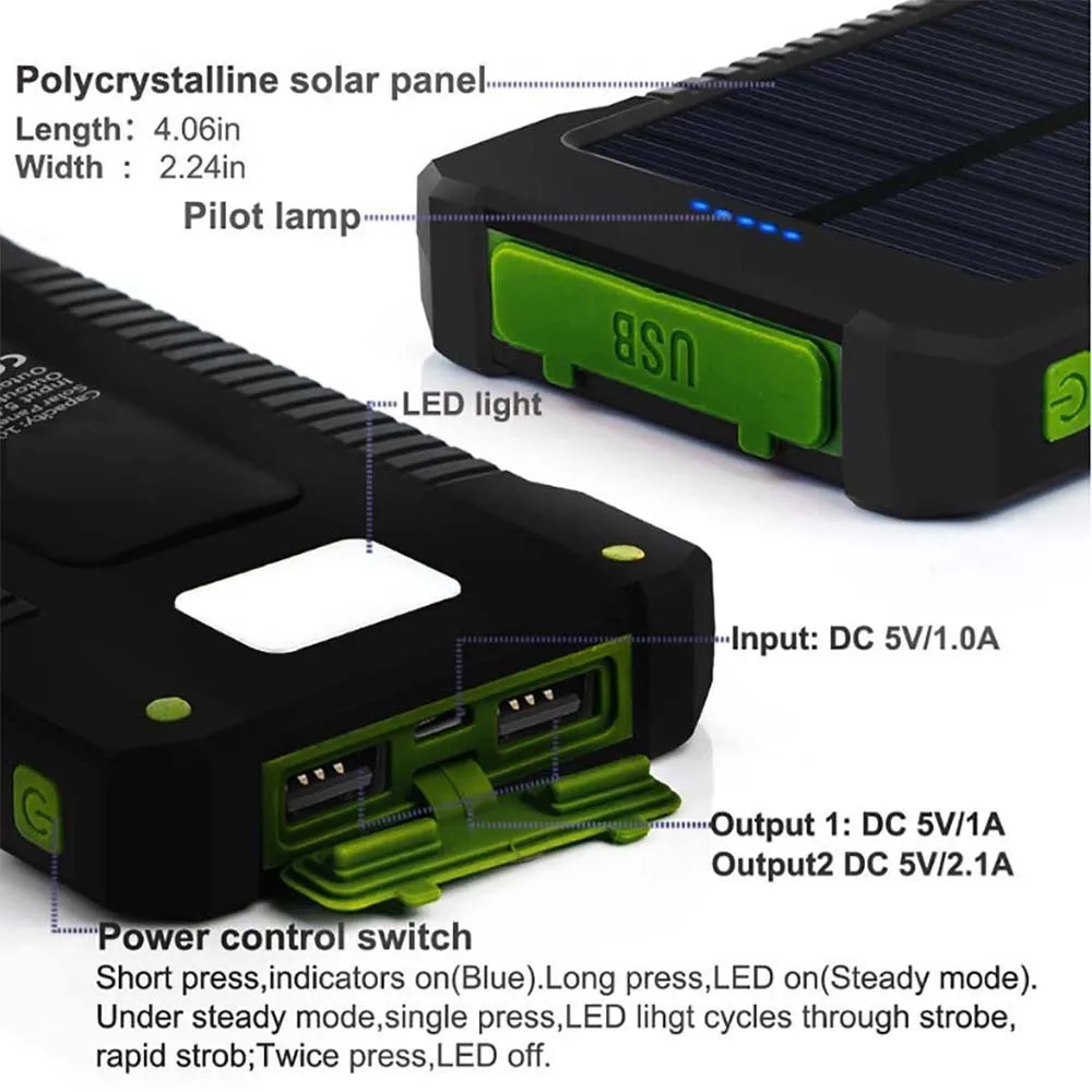 1 шт 8000mAh Солнечная батарея для зарядки мобильного телефона в наличии | Мобильные