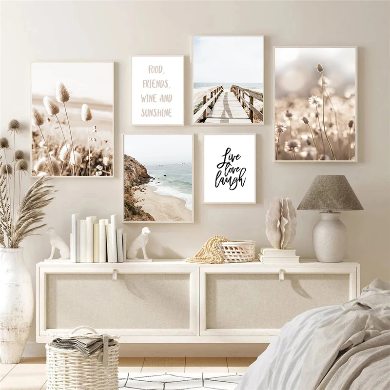 

Flower Grass Scenery Picture Home Decor Wall Art Canvas Painting Nordic Nature Landscape for Living Room Design Poster and Print