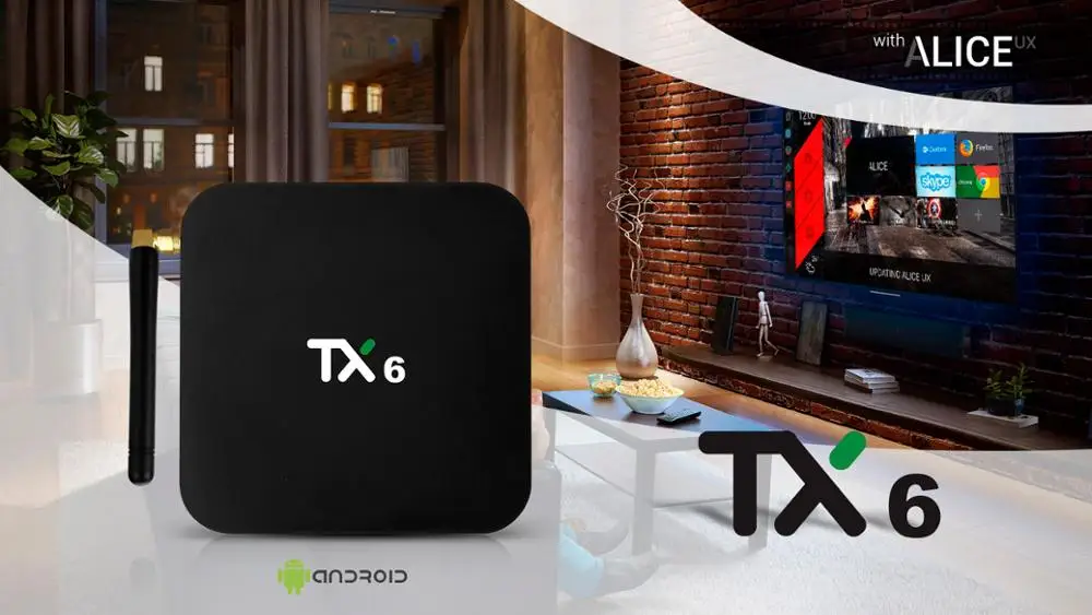 

Tanix TX6 Smart TV BOX Android 9.0 Quad core ARM Cortex-A53 USB3.0 4G+64G 2.4G/5G Dual WIFI BT4.1 4K Neftflix Google Set Top Box