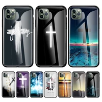 bible jesus christ cross glass cases for apple iphone 11 13 12 pro max se 2020 xr xs x 7 8 6 6s plus tempered phone coque shell