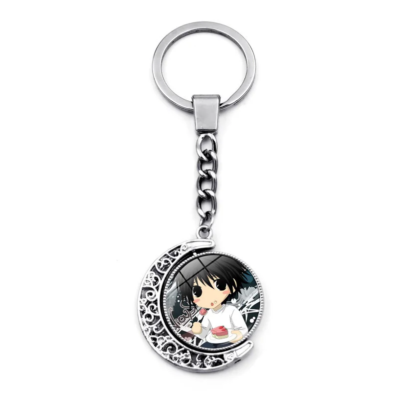 Брелок для ключей Death Note с подвеской в виде поворотной Луны на 360 градусов |