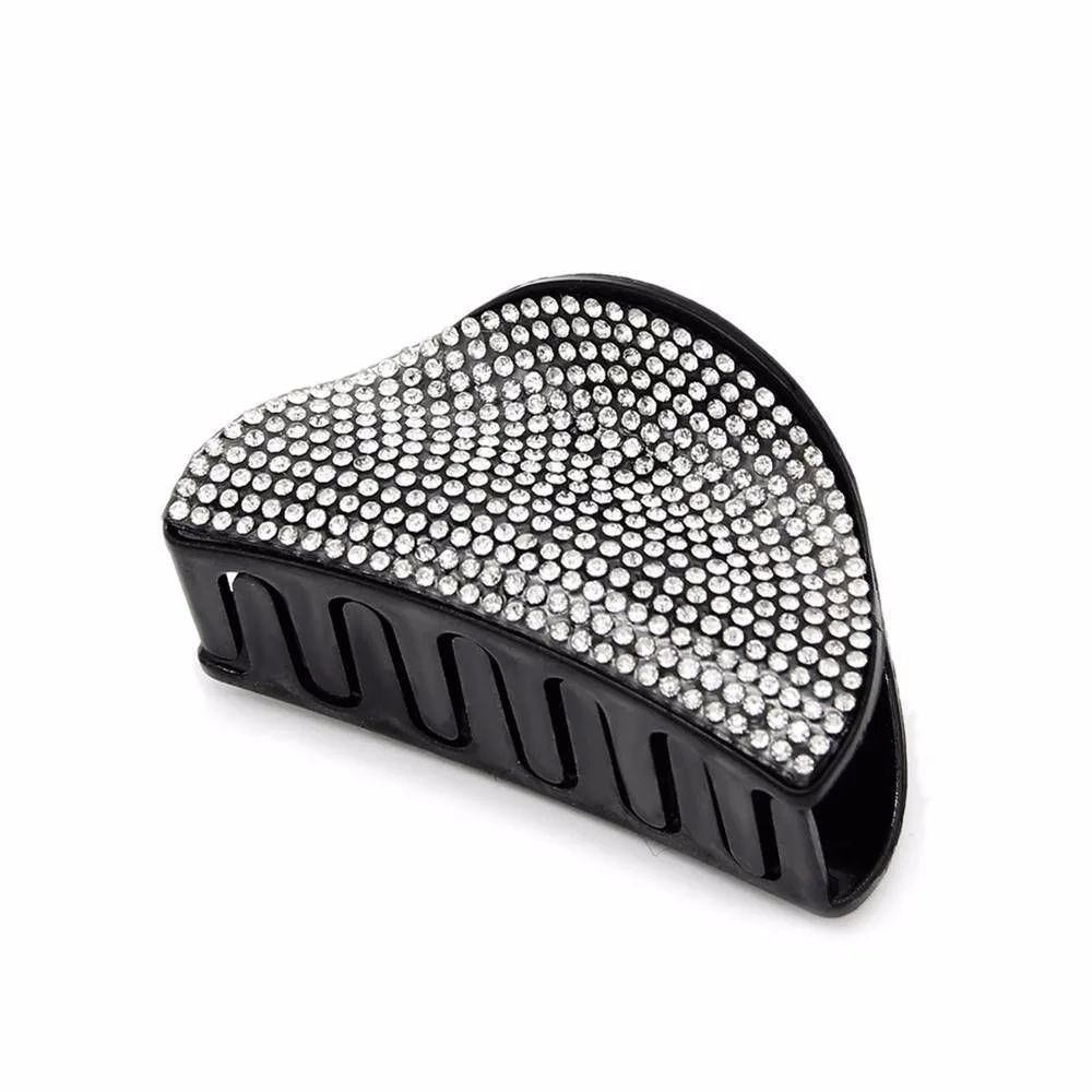 Полный Стразы черный зажим для волос заколка со стразами Блестящие кристаллы