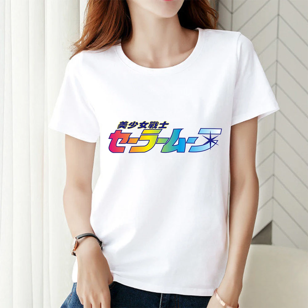 

Women Sailor Moon 90s Funny T Shirt Anime Graphic Girl Clothing Tshirt Cute Casual Female T-shirt Kawaii Harajuku Style T Shirt