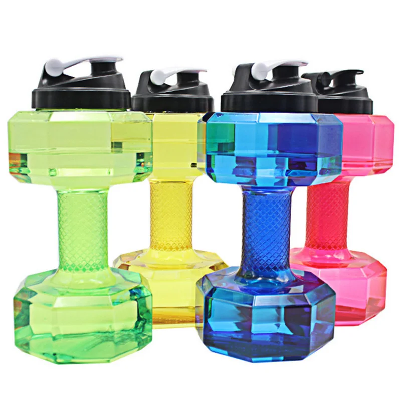 2 л Пластиковые гантели большой емкости Спортивная бутылка для воды спортзала